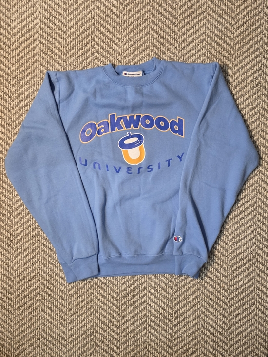 Champion Sweaters - Champion Oakwood University Crewneck Sweatshirt Small S Light Blue Pullover